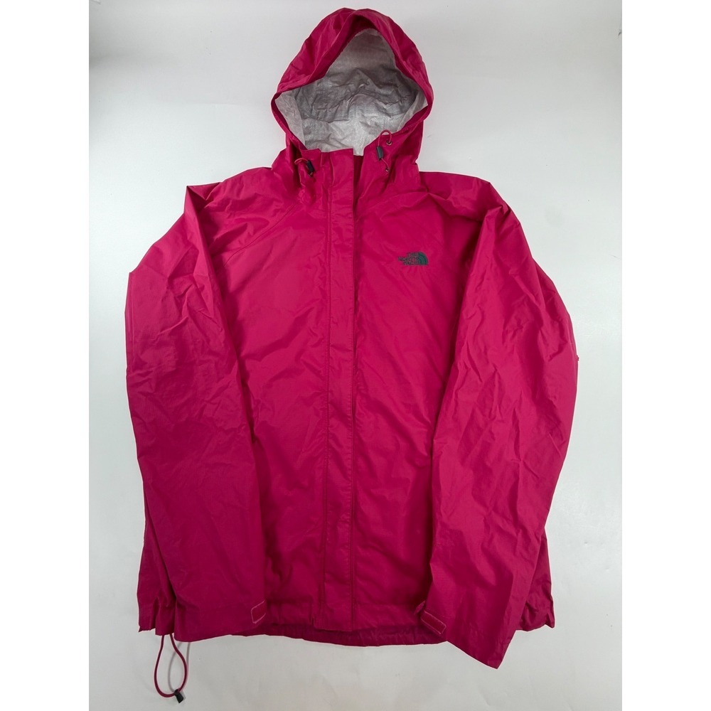 The North Face Womens Pink Ripstop Hooded Rain Jacket Windbreaker Large